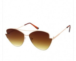 "Madison" Crossbar semi-rim butterfly aviator sunglasses